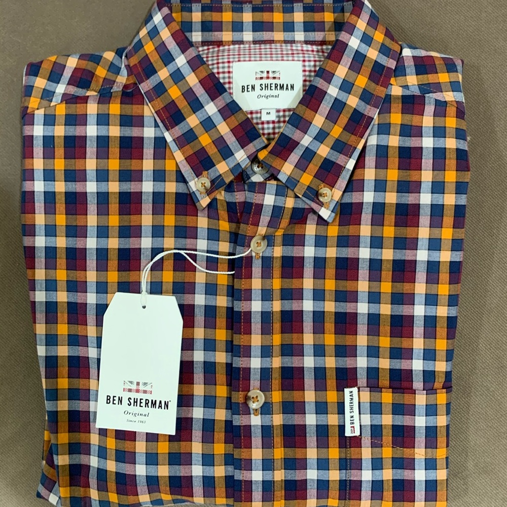Ben Sherman Button Down Orange/Purple/Navy/White